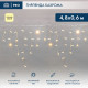 Фотография Гирлянда светодиодная Бахрома (Айсикл), 4,8х0,6м, 176 LED ТЕПЛЫЙ БЕЛЫЙ, прозрачный ПВХ, IP65, постоянное свечение, 230В NEON-NIGHT (нужен шнур питания 303-500-1), артикул 255-146