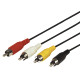 Фотография Шнур 4 RCA - 4 RCA, 1,5м, черный REXANT, артикул 17-0302