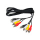 Фотография Шнур 4 RCA - 4 RCA, 1,5м, черный REXANT, артикул 17-0302