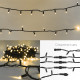 Фотография Гирлянда светодиодная Нить 20м 200 LED ТЕПЛЫЙ БЕЛЫЙ черный каучук IP67 эффект мерцания 230В соединяется NEON-NIGHT нужен шнур 315-000, артикул 315-176
