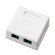 Фотография Розетка телефонная + сетевая LAN, на стену, (гнездо 8Р8С (RJ-45) + гнездо 6Р4С (RJ-11)) REXANT, артикул 06-0106-C