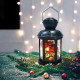 Фотография Декоративный фонарь с шариками 12х12х20,6 см, черный корпус, теплый белый цвет свечения NEON-NIGHT, артикул 513-061