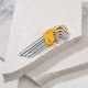 Фотография Набор ключей имбусовых Tamper-Torx KRANZ 9 шт., ТТ10-ТТ50, закаленные, удлиненные, никель, артикул KR-12-5221