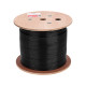 Фотография Кабель витая пара U/UTP, CAT 6, PE, 4PR, 23AWG, OUTDOOR, SOLID, черный, 305м REXANT, артикул 01-0058