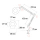 Фотография Лупа на струбцине круглая 5D с подсветкой 96 SMD LED, теплый и холодный свет, ø127мм, белая REXANT, артикул 31-0535