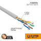 Фотография Кабель витая пара омедненный U/UTP, CCA, CAT 5, PVC, 4PR, 26AWG, INDOOR, SOLID, серый, 305м PROconnect Light, артикул 01-0048-3