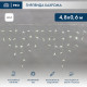 Фотография Гирлянда светодиодная Бахрома (Айсикл), 4,8х0,6м, 176 LED БЕЛЫЙ, прозрачный ПВХ, IP65, постоянное свечение, 230В NEON-NIGHT (нужен шнур питания 303-500-1), артикул 255-145