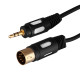 Фотография Шнур DIN 5 Pin - Стерео 3,5мм, 1,5м, Gold REXANT, артикул 17-2502