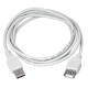 Фотография Кабель шт. USB-A – гн. USB-A, 2,4А, 3м, ПВХ, серый REXANT, артикул 18-1116