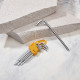 Фотография Набор ключей имбусовых Tamper-Torx KRANZ 9 шт., ТТ10-ТТ50, закаленные, удлиненные, никель, артикул KR-12-5221