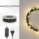Фотография Гирлянда светодиодная Роса с контроллером 20м, 200LED, ТЕПЛЫЙ БЕЛЫЙ, IP20, 230В, зеленый провод NEON-NIGHT, артикул 303-266