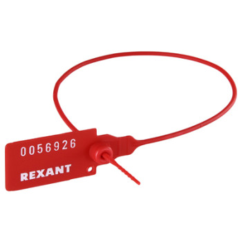 Фотография Пломба пластиковая номерная 350мм красная REXANT, артикул 07-6131