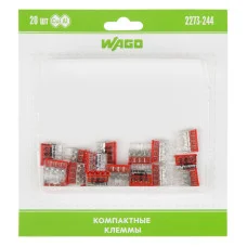 2273-244 Экcпресс-клемма с пастой, 4-проводная до 2,5 мм², (20 шт/уп)  WAGO