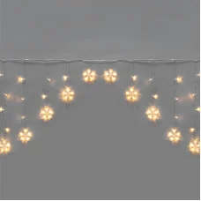 Гирлянда Арка со звездами 2,5х1,2м, 136LED ТЕПЛЫЙ БЕЛЫЙ, прозрачный ПВХ, IP20, свечение с динамикой, 230В, не соединяется, с контроллером 8 режимов