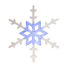 Акриловая светодиодная фигура Снежинка 96 см, белая, синий центр LED-ICE