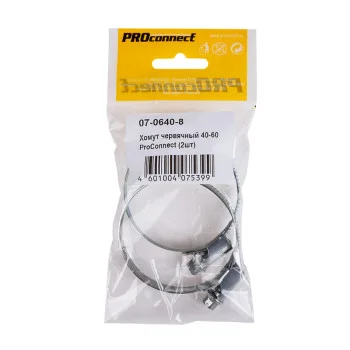 Фотография Хомут червячный 40-60-0,7 мм, (упак. 2 шт)  PROconnect, артикул 07-0640-8