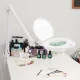 Фотография Лупа на струбцине круглая 5D с подсветкой 96 SMD LED, теплый и холодный свет, ø127мм, белая REXANT, артикул 31-0535