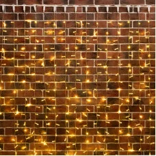 Гирлянда светодиодная Занавес 2х3м 760 LED ЗОЛОТОЙ прозрачный ПВХ IP65 постоянное свечение 230В соединяется NEON-NIGHT шнур в комплекте
