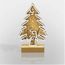 Деревянная фигурка с подсветкой Елочка 11,5x5x19 см