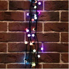 Гирлянда Мультишарики Ø17,5 мм, 10 м, 100 LED RGB, черный ПВХ, IP65, быстрая смена цвета, 230В соединяется NEON-NIGHT (нужен шнур питания 303-500)