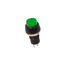 Выключатель-кнопка 250V 2А (2с) OFF-(ON) Б/Фикс зеленая Micro (PBS-20В) REXANT