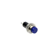 Выключатель-кнопка металл 220V 2А (2с) OFF-(ON) Ø10.2 синяя Mini (RWD-213) REXANT