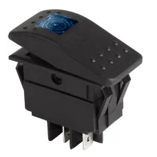 Выключатель клавишный 12V 35А (4с) ON-OFF синий с подсветкой (RK1-06N) REXANT