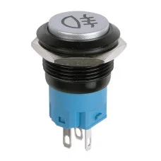 Кнопка  антивандальная Ø19 Фикс 12В (2с) ON-OFF зеленая (Противотуманки)  REXANT