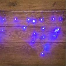 Гирлянда Бахрома (Айсикл), 1,8х0,5м, 48 LED СИНИЕ, прозрачный ПВХ, IP20, свечение с динамикой, 230В, не соединяется
