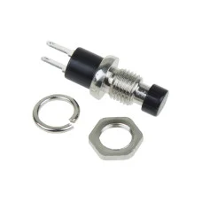 Выключатель-кнопка металл 220V 2А (2с) OFF-(ON) Ø7.2 черная Micro (RWD-301, PBS-10B) REXANT