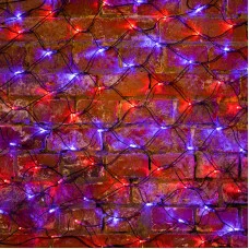 Гирлянда Сеть 2х0,7м, черный ПВХ, 176 LED Красные/Синие (контроллер в комплекте)
