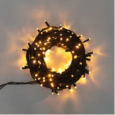 Гирлянда Твинкл Лайт 20 м, 240 LED ТЕПЛЫЙ БЕЛЫЙ, черный Каучук, IP67, динамика, 230В соединяется NEON-NIGHT (нужен контроллер 217-204)