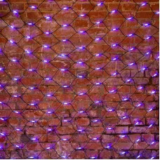 Гирлянда Сеть 2x4м, черный КАУЧУК, 560 LED Белые/Синие (шнур питания в комплекте)