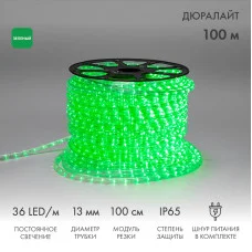 Дюралайт LED, постоянное свечение (2W) - зеленый, 36 LED/м, бухта 100м, Neon-Night