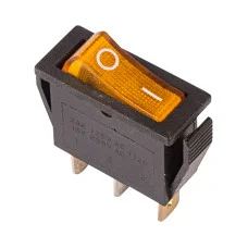 Выключатель клавишный 250V 15А (3с) ON-OFF желтый с подсветкой (RWB-404, SC-791, IRS-101-1C) REXANT