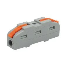 Клемма СМК 222-421 проходная 1 полюс (0,08-4 мм²), серая (5 шт./уп.) REXANT