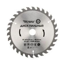 Диск пильный 165 мм х 30 зуб х 20/16 мм Kranz