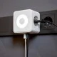 Фотография Двойник электрический Куб 16А с/з + 2хUSB-A 2,4А + USB Type-C 3А с ночной подсветкой, белый REXANT, артикул 11-1251