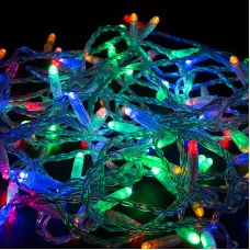 Гирлянда светодиодная Нить 10м 100 LED МУЛЬТИКОЛОР прозрачный ПВХ IP65 постоянное свечение 230В соединяется NEON-NIGHT нужен шнур 303-500-1