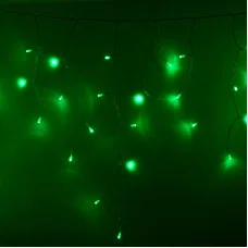 Гирлянда светодиодная Бахрома (Айсикл), 2,4х0,6м, 88 LED ЗЕЛЕНЫЙ, прозрачный ПВХ, IP65, постоянное свечение, 230В NEON-NIGHT (шнур питания в комплекте)