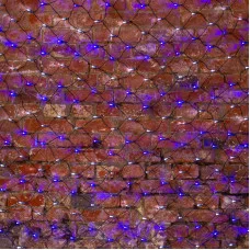 Гирлянда Сеть 2х1,5м, черный ПВХ, 288 LED Белые/Синие (контроллер в комплекте)