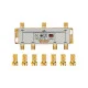 Фотография Делитель ТВх6 + 7шт. F BOX, 5-1000 МГц Gold REXANT, артикул 05-6104-1