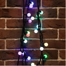 Гирлянда Мультишарики Ø23 мм, 10 м, 80 LED RGB, черный Каучук, IP67, быстрая смена цвета, 230В соединяется NEON-NIGHT (нужен шнур питания 315-000)