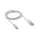 Фотография Кабель USB-A – Type-C, 2,4A, 1м, в серебрянной нейлоновой оплетке REXANT, артикул 18-1884