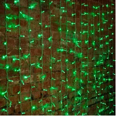 Гирлянда светодиодная Занавес 2х1,5м 192 LED ЗЕЛЕНЫЙ прозрачный ПВХ IP65 постоянное свечение 230В соединяется NEON-NIGHT шнур в комплекте