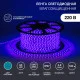 Фотография Лента светодиодная 220В, SMD2835, 4,8Вт/м, 60 LED/м, Синий, 10х7мм, 100м, с кабелем питания, IP67 NEON-NIGHT, артикул 142-603