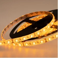 Лента светодиодная 12В, SMD5050, 14,4Вт/м, 60 LED/м, желтый, 10мм, 5м, IP65 LAMPER