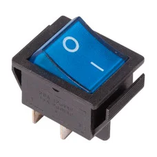 Выключатель клавишный 250V 16А (4с) ON-OFF синий  с подсветкой (RWB-502, SC-767, IRS-201-1)  REXANT Индивидуальная упаковка 1 шт