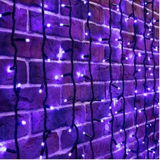 Гирлянда светодиодная Занавес 2х6м 1520 LED СИНИЙ черный ПВХ IP65 эффект водопада 230В не соединяется NEON-NIGHT шнур в комплекте