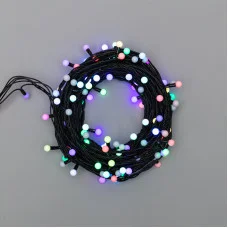 Гирлянда Мультишарики Ø13мм, 20 м, 200 LED RGB, черный ПВХ, IP65, быстрая смена цвета, 230В соединяется NEON-NIGHT (нужен шнур питания 303-500)